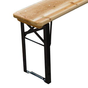 Table de Camping Pique-Nique Pliable Portable + 2 bancs Pliables métal époxy Noir Bois Massif Sapin