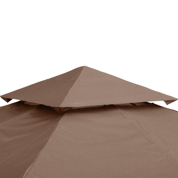 Toit de Remplacement pour pavillon de Jardin Toile de Rechange pour pavillon tonnelle Tente 3 x 3 m Marron