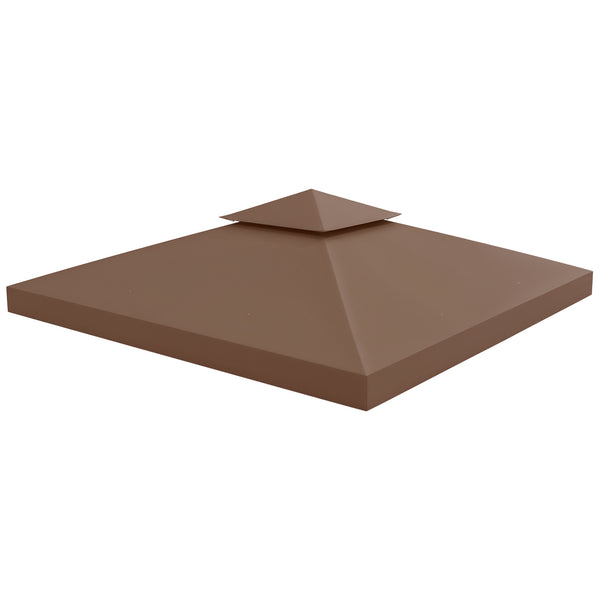 Toit de Remplacement pour pavillon de Jardin Toile de Rechange pour pavillon tonnelle Tente 3 x 3 m Marron