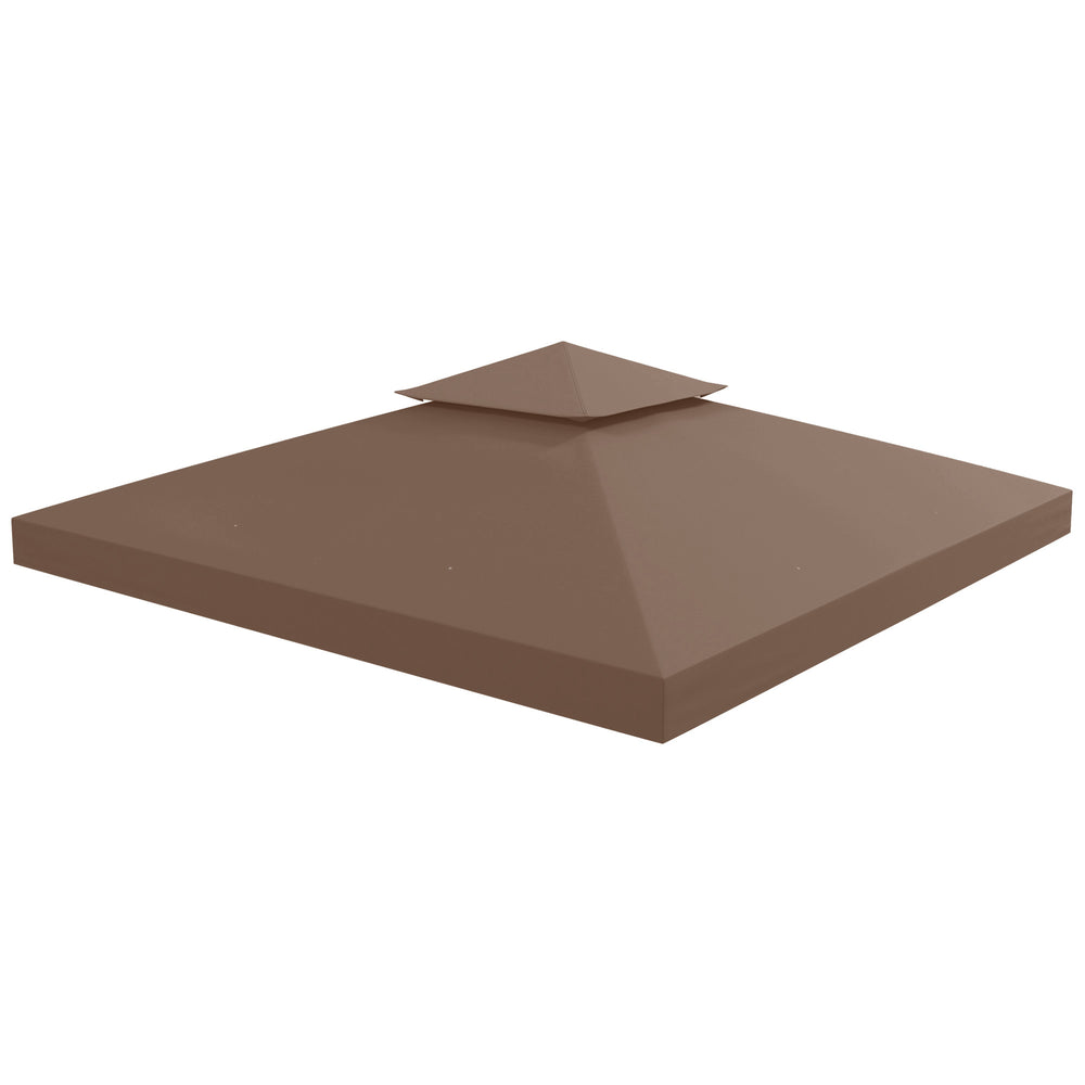 Toit de Remplacement pour pavillon de Jardin Toile de Rechange pour pavillon tonnelle Tente 3 x 3 m Marron