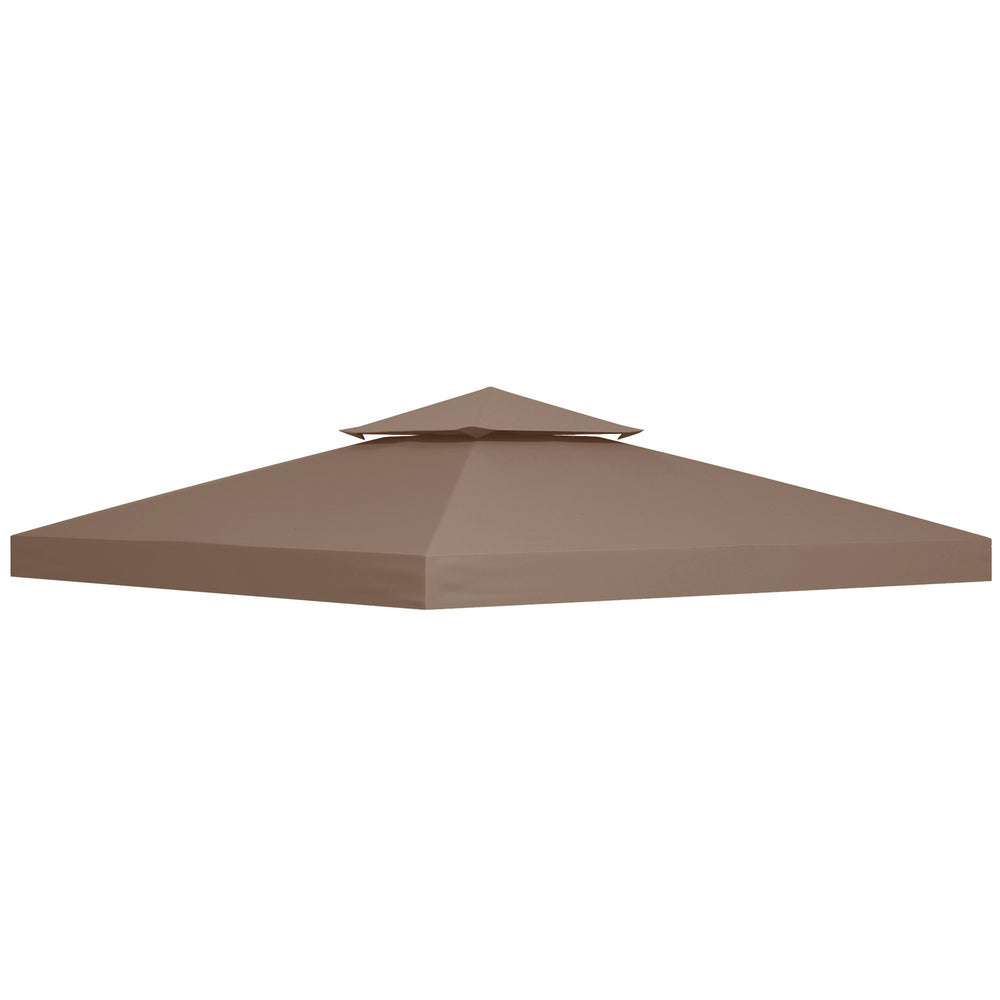 Toit de Remplacement pour pavillon de Jardin Toile de Rechange pour pavillon tonnelle Tente 3 x 3 m Marron