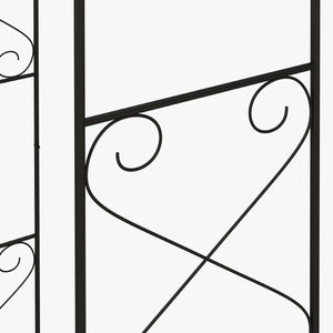 Arche de Jardin avec portillon Arche à rosiers Treillis Style Fer forgé dim. 114L x 36l x 232H cm métal époxy Noir