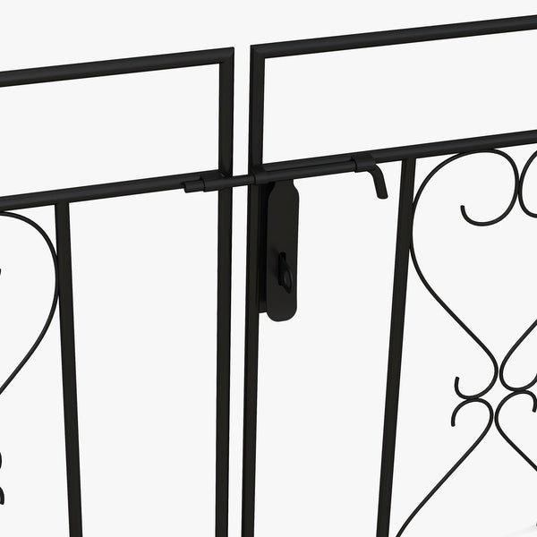 Arche de Jardin avec portillon Arche à rosiers Treillis Style Fer forgé dim. 114L x 36l x 232H cm métal époxy Noir