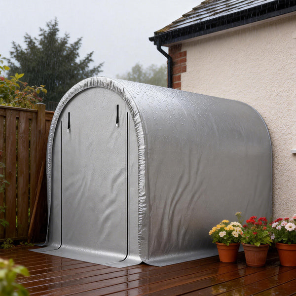 Tente de rangement de Jardin abri extérieur résistant à l'eau pour vélos, outils, porte zippée, cadre acier galvanisé