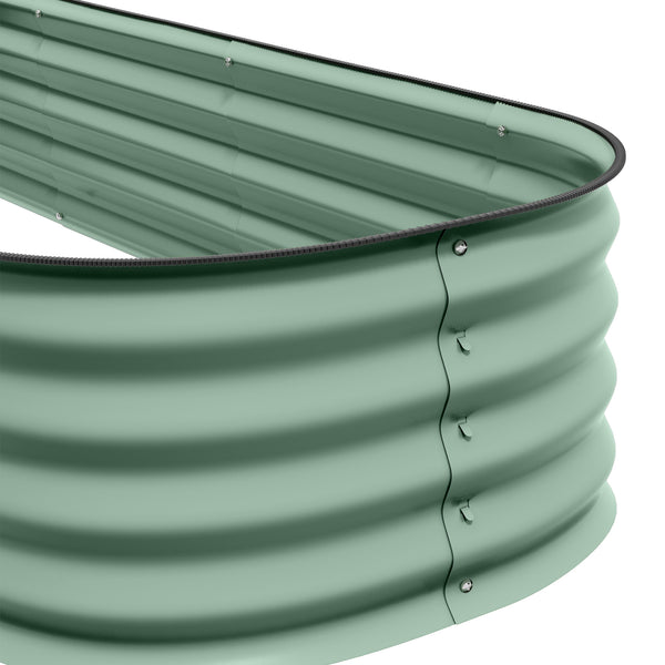 Jardinière surélevée carré potager de jardin en acier modulable pour légumes, plantes, fleurs, dim. 240 x 62 x 30cm, vert