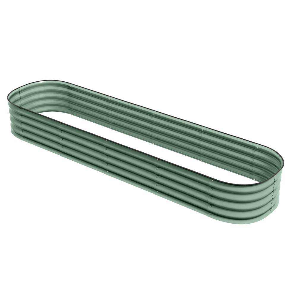 Jardinière surélevée carré potager de jardin en acier modulable pour légumes, plantes, fleurs, dim. 240 x 62 x 30cm, vert