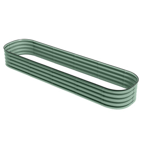 Jardinière surélevée carré potager de jardin en acier modulable pour légumes, plantes, fleurs, dim. 240 x 62 x 30cm, vert