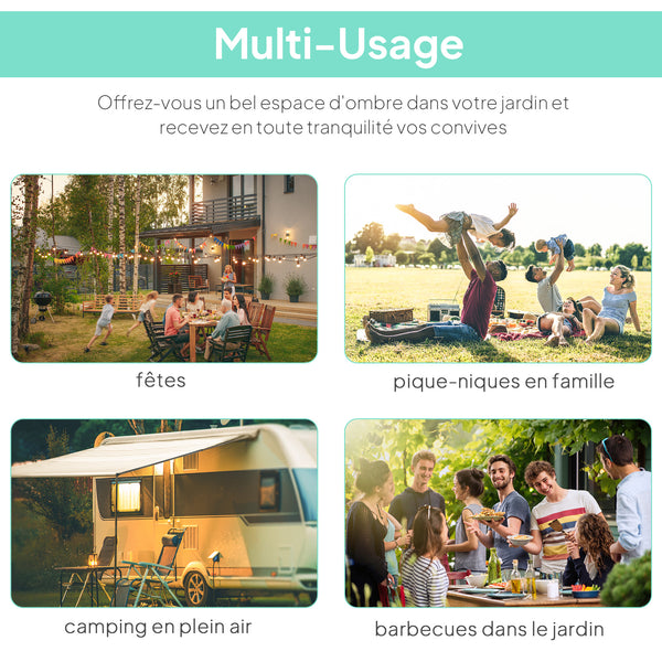 Pergola tonnelle de jardin avec auvent réglable acier polyester haute densité crème