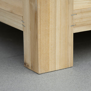 Coffre de jardin en bois et couvercle en métal galvanisé 155L avec vérins - 110 x 50 x 50 cm bois naturel