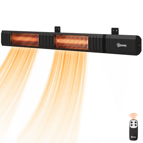 Radiateur Infrarouge 3000W, Chauffage Extérieur Électrique Mural IP65 avec Télécommande, Écran LED, Minuterie, 9 Niveaux, Chauffage Radiant pour Terrasse, Intérieur, Jardin, Balcon, Noir