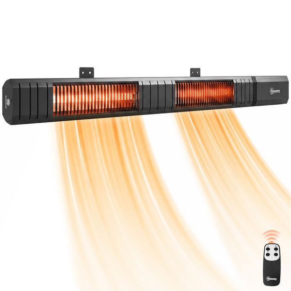 Radiateur Infrarouge 3000W, Chauffage Extérieur Électrique Mural IP65 avec Télécommande, Écran LED, Minuterie, 9 Niveaux, Chauffage Radiant pour Terrasse, Intérieur, Jardin, Balcon, Noir