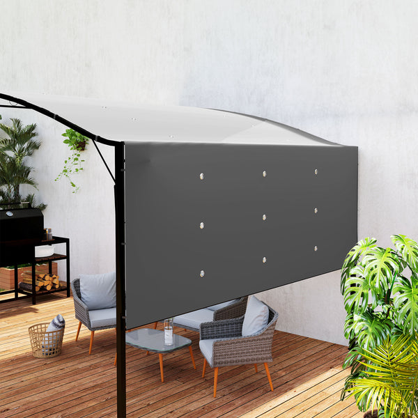 Pergola tonnelle de jardin avec auvent réglable acier polyester haute densité gris foncé