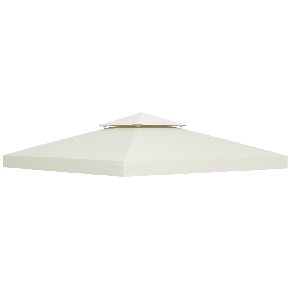 Toit de Remplacement pour Gazebo de Jardin Toile de Rechange pour pavillon tonnelle Tente 3 x 3 m Crème