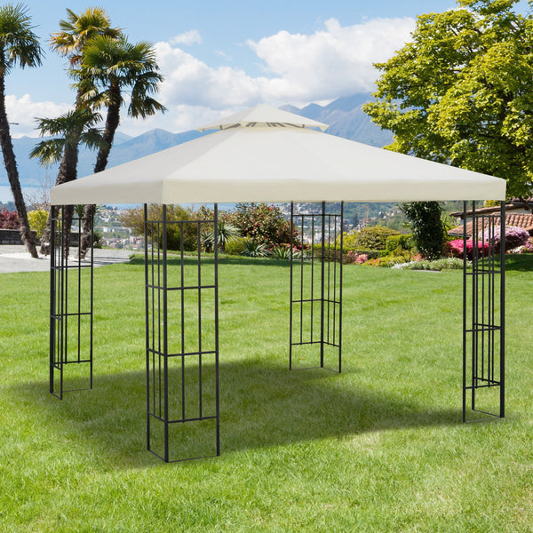Toit de Remplacement pour Gazebo de Jardin Toile de Rechange pour pavillon tonnelle Tente 3 x 3 m Crème