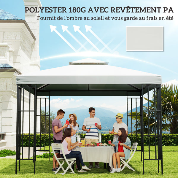 Toit de Remplacement pour Gazebo de Jardin Toile de Rechange pour pavillon tonnelle Tente 3 x 3 m Crème