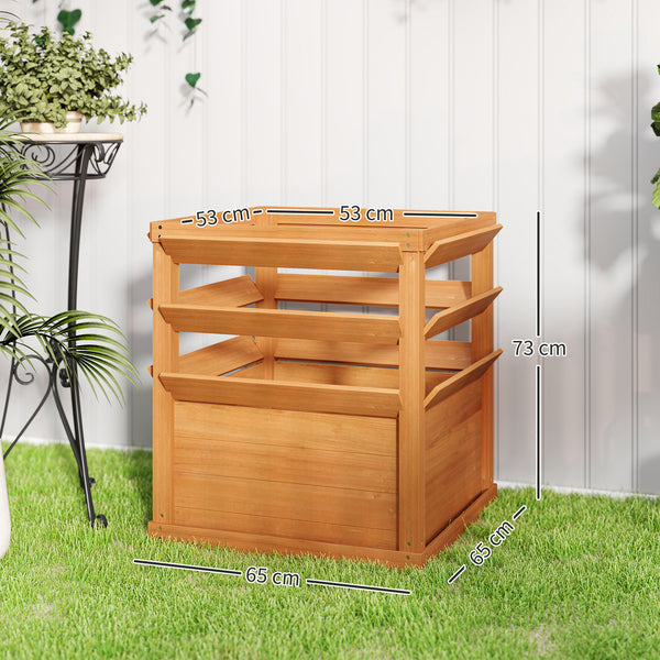 Jardinière avec treillis, lit surélevé de jardin, jardinière extérieure fond ouvert, bac à fleurs en bois pour balcon terrasse patio, 65 x 65 x 73 cm, marron clair