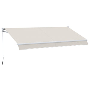 Store banne manuel rétractable 200 x 250 cm store exterieur terrasse avec manivelle métallique, imperméable et anti-UV, aluminium et polyester 280 g/m², protection UV, crème