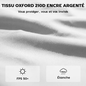 Lot de 3 parois latérales pour tonnelle de 3 x 3 m, Panneaux Latéraux pour pavillon, fermeture éclair, en tissu Oxford, blanc