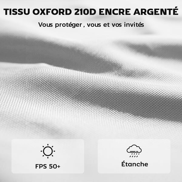 Lot de 3 parois latérales pour tonnelle de 3 x 3 m, Panneaux Latéraux pour pavillon, fermeture éclair, en tissu Oxford, blanc