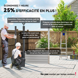 Abri de jardin en métal 3 m² facile à monter, cabane de jardin 249x121x183cm structure en acier galvanisé améliorée, cabanon rangement outils gants portes verrouillables 2 aérations, gris