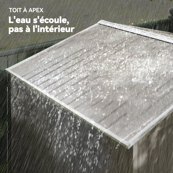 Abri de jardin en métal 5,4 m² cabane de jardin 277 x 195 x 192 cm cabanon rangement outils avec fondation, porte coulissante verrouillables et 4 aérations - marron clair