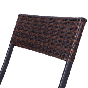 Ensemble Meubles de Jardin Design Table carré et chaises Pliables résine tressée Imitation rotin Marron
