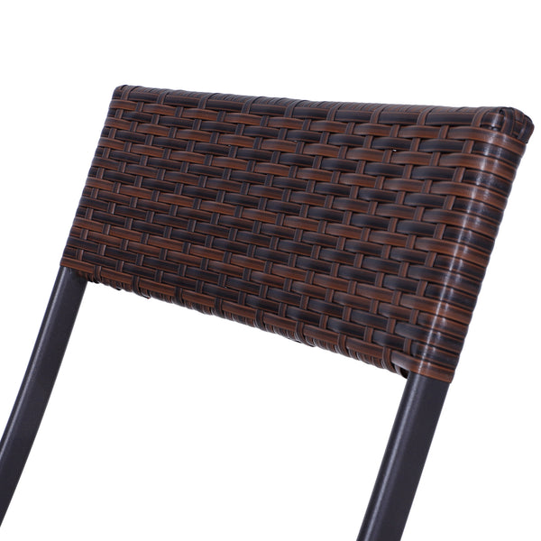 Ensemble Meubles de Jardin Design Table carré et chaises Pliables résine tressée Imitation rotin Marron