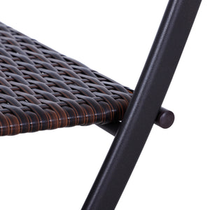 Ensemble Meubles de Jardin Design Table carré et chaises Pliables résine tressée Imitation rotin Marron