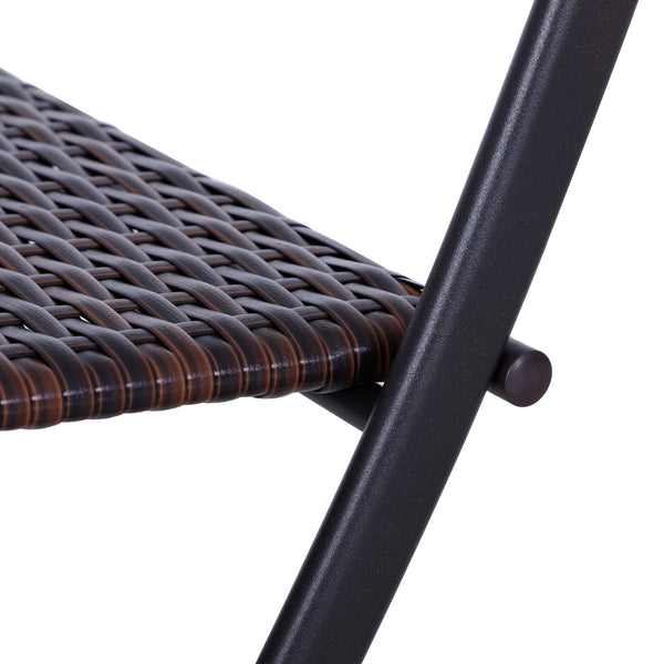 Ensemble Meubles de Jardin Design Table carré et chaises Pliables résine tressée Imitation rotin Marron
