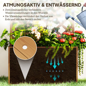 Potager surélevé avec treillage, jardinière en bois, 64 x 33 x 122cm pour jardin balcon terrasse, pour plantes grimpantes et en panier, fleurs