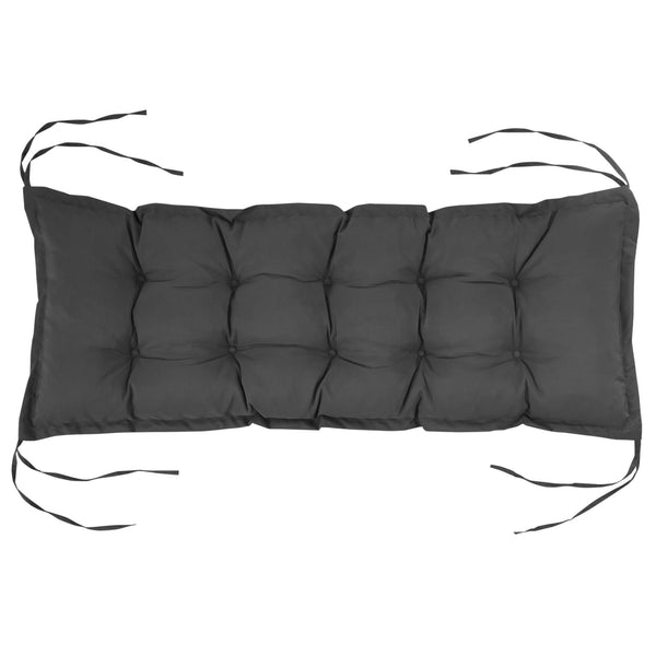 Coussin de banc de jardin, coussin banquette de Jardin 100 x 40 cm, rembourrage épais et doux, pour intérieur et extérieur, gris foncé