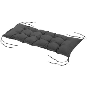 Coussin de banc de jardin, coussin banquette de Jardin 100 x 40 cm, rembourrage épais et doux, pour intérieur et extérieur, gris foncé