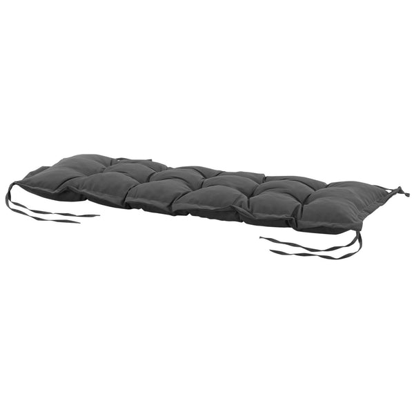 Coussin de banc de jardin, coussin banquette de Jardin 100 x 40 cm, rembourrage épais et doux, pour intérieur et extérieur, gris foncé