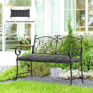 Coussin de banc de jardin, coussin banquette de Jardin 100 x 40 cm, rembourrage épais et doux, pour intérieur et extérieur, gris foncé