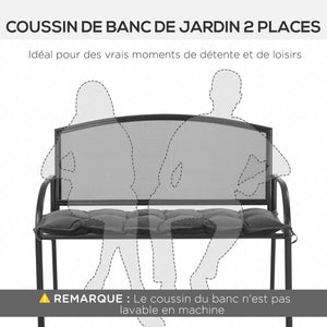 Coussin de banc de jardin, coussin banquette de Jardin 100 x 40 cm, rembourrage épais et doux, pour intérieur et extérieur, gris foncé