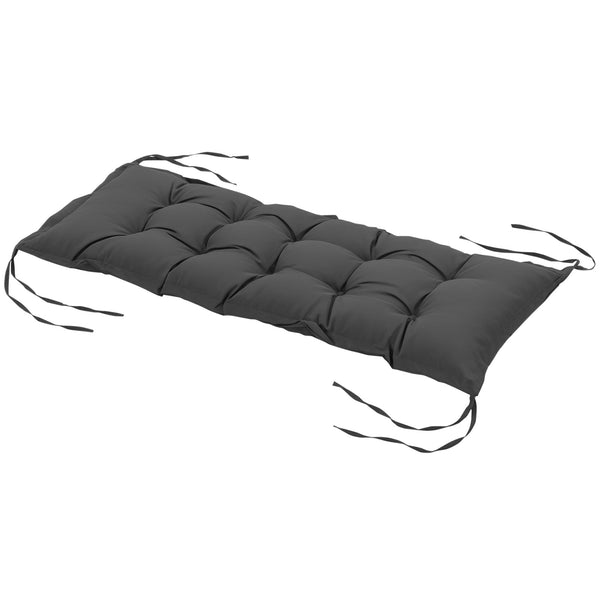 Coussin de banc de jardin, coussin banquette de Jardin 100 x 40 cm, rembourrage épais et doux, pour intérieur et extérieur, gris foncé