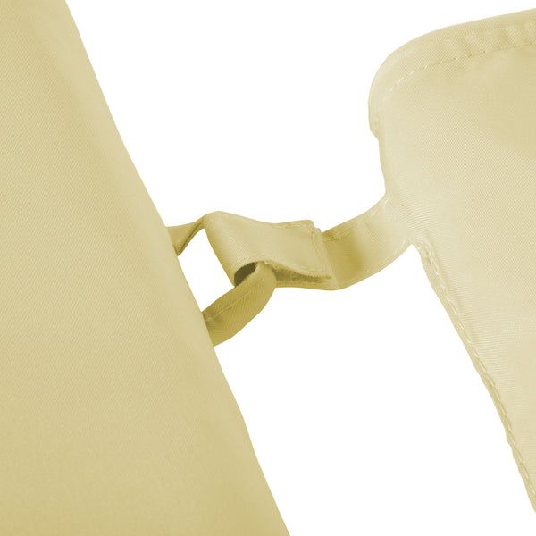 Coussin bain de soleil coussin chaise longue matelas transat déhoussable avec zippé, tétière, cordons d'attache, 198 x 53 x 5 cm, crème