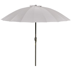Parasol droit parasol de jardin inclinable rond avec 18 baleines manivelle mât en métal fibre de verre Ø 2,5 m polyester haute densité gris