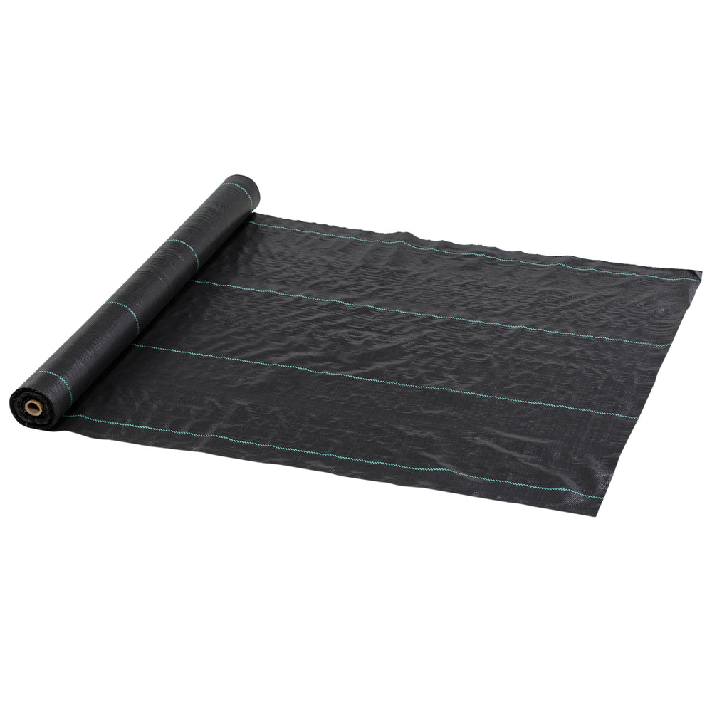 Toile de paillage, géotextile de paillage contre les mauvais herbes 100 x 1 m, résistant aux déchirures et conditions climatiques extrêmes, en polypropylène, noir