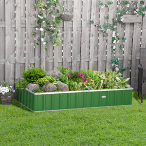 Carré Potager de Jardin 174 x 90 x 30 cm - modulable, Montage sans Outils, Gants fournis - tôle d'acier ondulée Vert