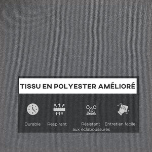 Coussins de chaise longue coussin bain de soleil - épais, confortable et rembourré - matelas transat avec 2 attaches, polyester 180 g/m², 196 x 55 x 8 cm, gris foncé