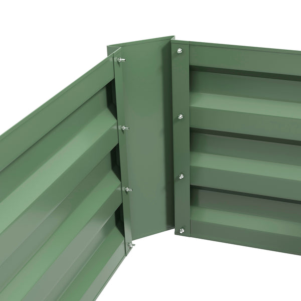 Lot de 2 carré potager de jardin dim. 100L x 50l x 30H cm - tôle d'acier ondulée vert
