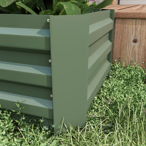 Lot de 2 carré potager de jardin dim. 100L x 50l x 30H cm - tôle d'acier ondulée vert