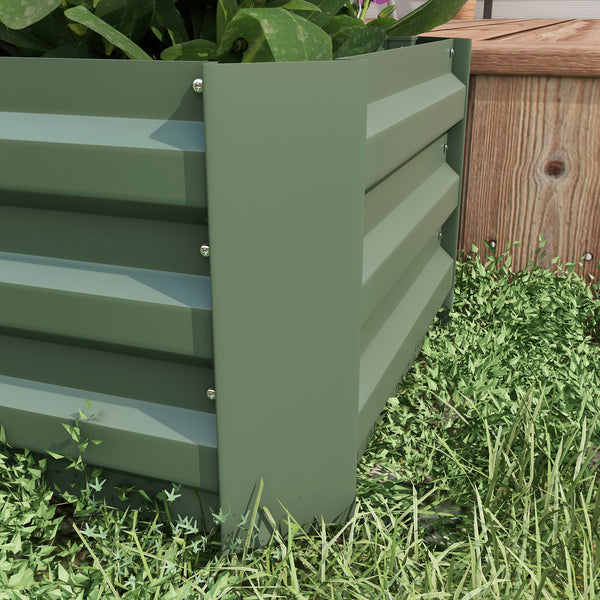 Lot de 2 carré potager de jardin dim. 100L x 50l x 30H cm - tôle d'acier ondulée vert