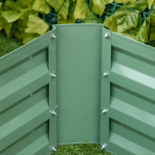 Lot de 2 carré potager de jardin dim. 100L x 100l x 30H cm - tôle d'acier ondulée vert