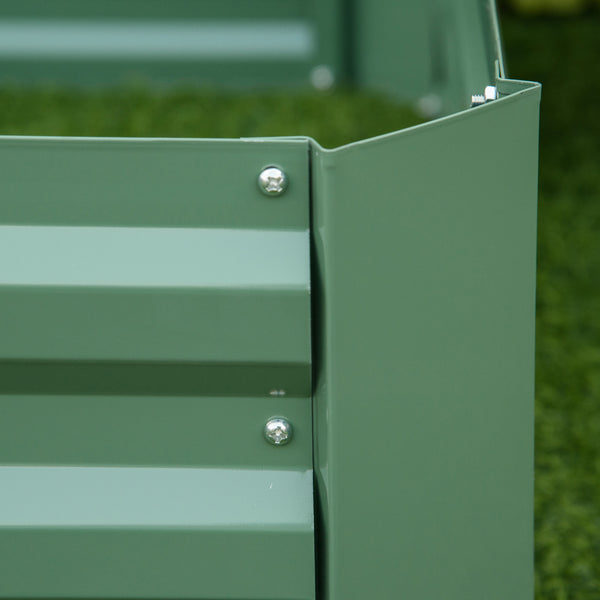 Lot de 2 carré potager de jardin dim. 100L x 100l x 30H cm - tôle d'acier ondulée vert
