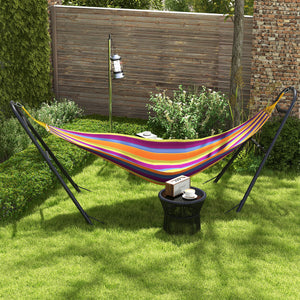 Support de Hamac pour 2 Personnes, Cadre de Hamac en Métal Portable et Réglable, Résistante aux Intempéries, pour Hamacs de 2,75 à 4,3m, Capacité de 250 kg, Noir