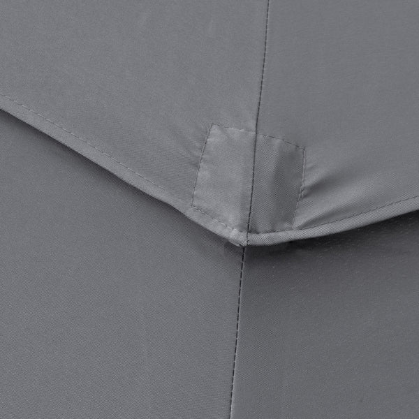 Parasol de jardin extérieur parasol inclinable rond Ø 2,85 x 2,5 m avec ouverture fermeture manivelle, 2 évents, toile 180 g/m² protection Anti-UV, parasol pour balcon, terrasse, gris