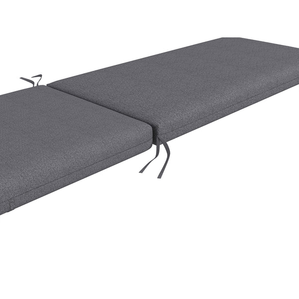 Lot de 2 Matelas pour Chaise Longue transat Bain de Soleil avec Sangles d'attache pour Jardin dim. 190,5L x 58,4l x 7H cm Gris