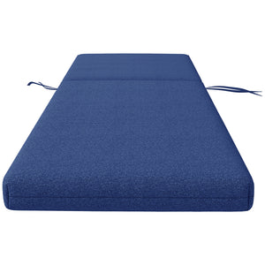 Lot de 2 Matelas pour Chaise Longue transat Bain de Soleil avec Sangles d'attache pour Jardin dim. 190,5L x 58,4l x 7H cm Bleu